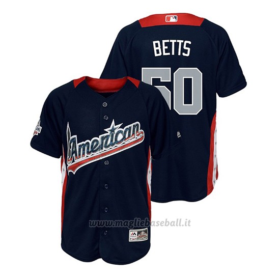 Maglia Baseball Bambino All Star Game Majestic Mookie Betts 2018 1ªRun Derby American League Blu